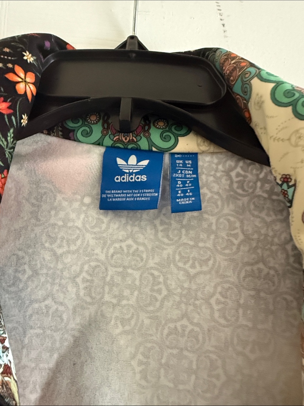 Adidas Black Multi Floral 3‑Piece Track Jacket Size M & Tank & Leggings Size S - Picture 2 of 10